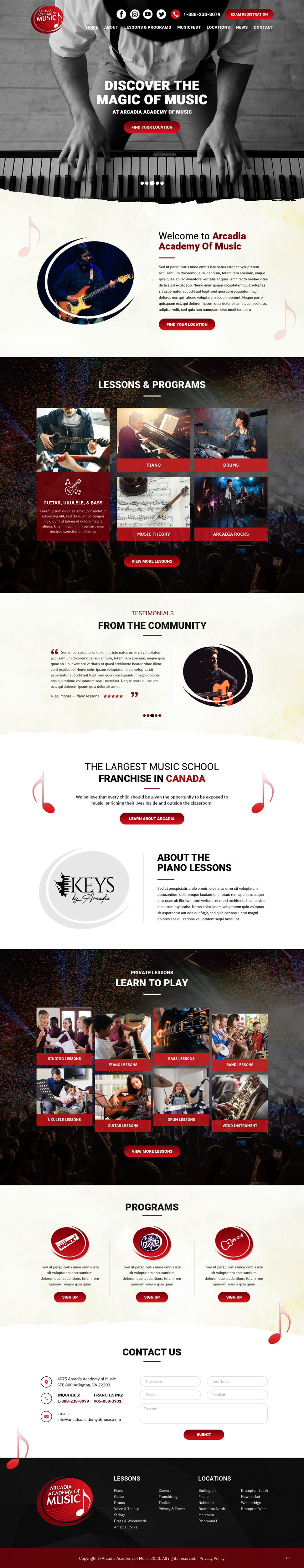 Web Design by pb for Arcadia Music Group | Design #24318433