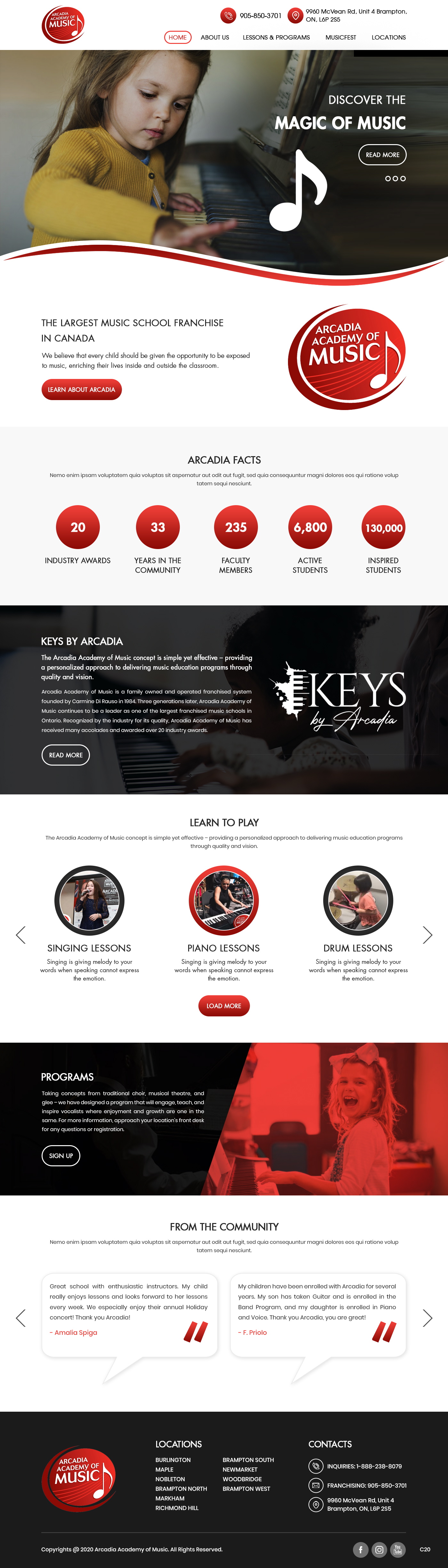 Web Design by pb for Arcadia Music Group | Design #24318434