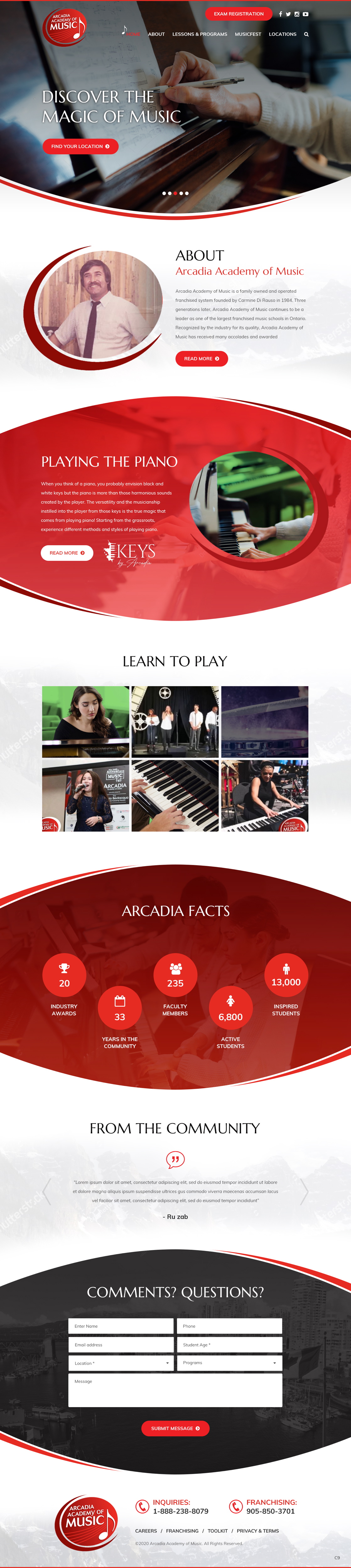 Web Design by pb for Arcadia Music Group | Design #24318440