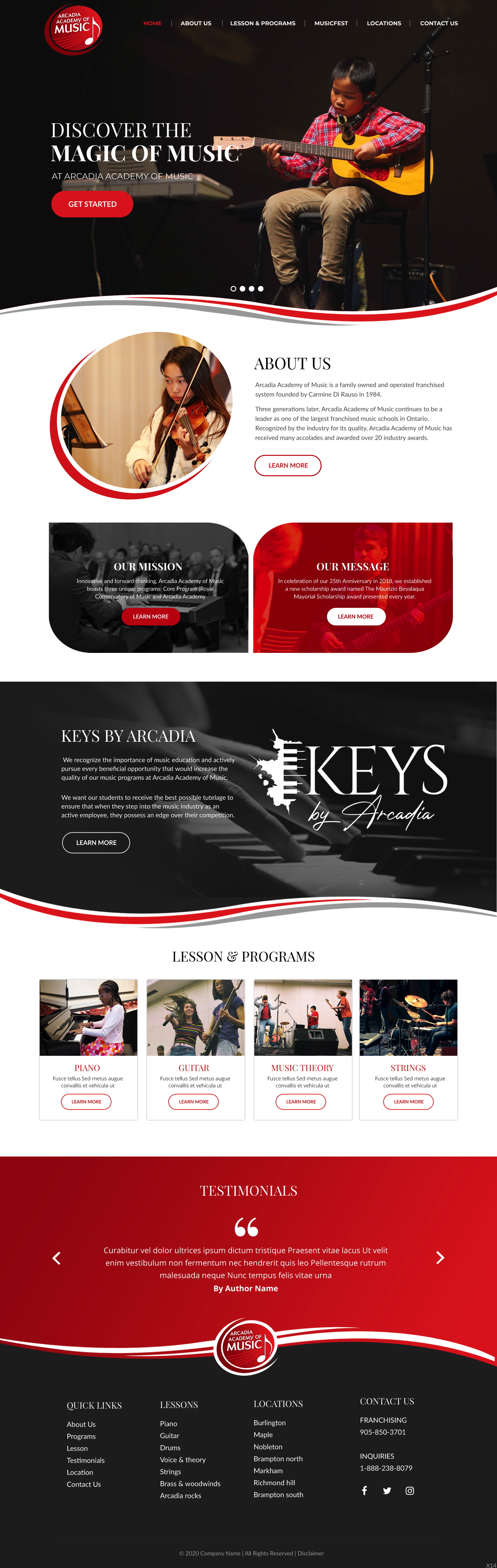 Web Design by pb for Arcadia Music Group | Design #24318449