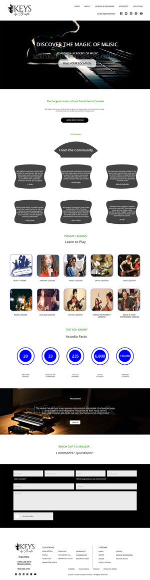 Web Design par Creative Slices pour Arcadia Music Group | Design : #24367441
