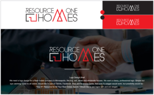 Logo Design by Tuba Art Studio. IZ (IMRAN ZW) for Resource One Homes | Design: #24334632