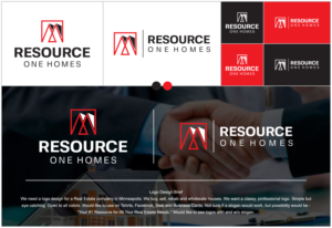 Logo Design by Tuba Art Studio. IZ (IMRAN ZW) for Resource One Homes | Design: #24334841