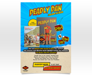 Deadly Dan Color In Book  | Advertisement Design by Luniere Designs