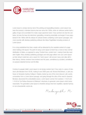 Letterhead Design by Petter Goms for Harow Civil | Design: #24332120