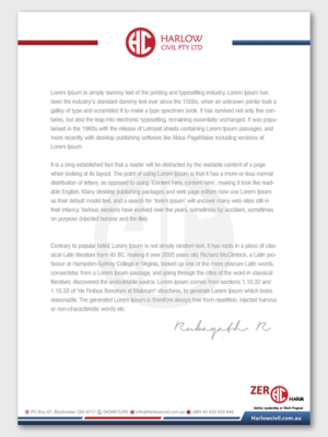 Letterhead Design by Petter Goms for Harow Civil | Design: #24332121