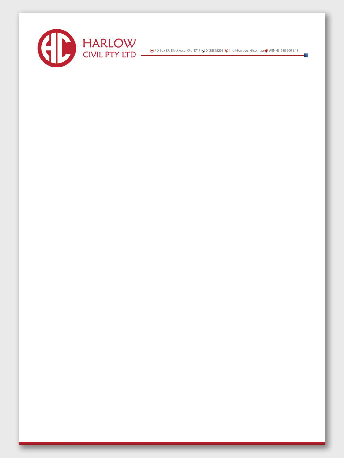 Letterhead Design by Petter Goms for Harow Civil | Design #24332861