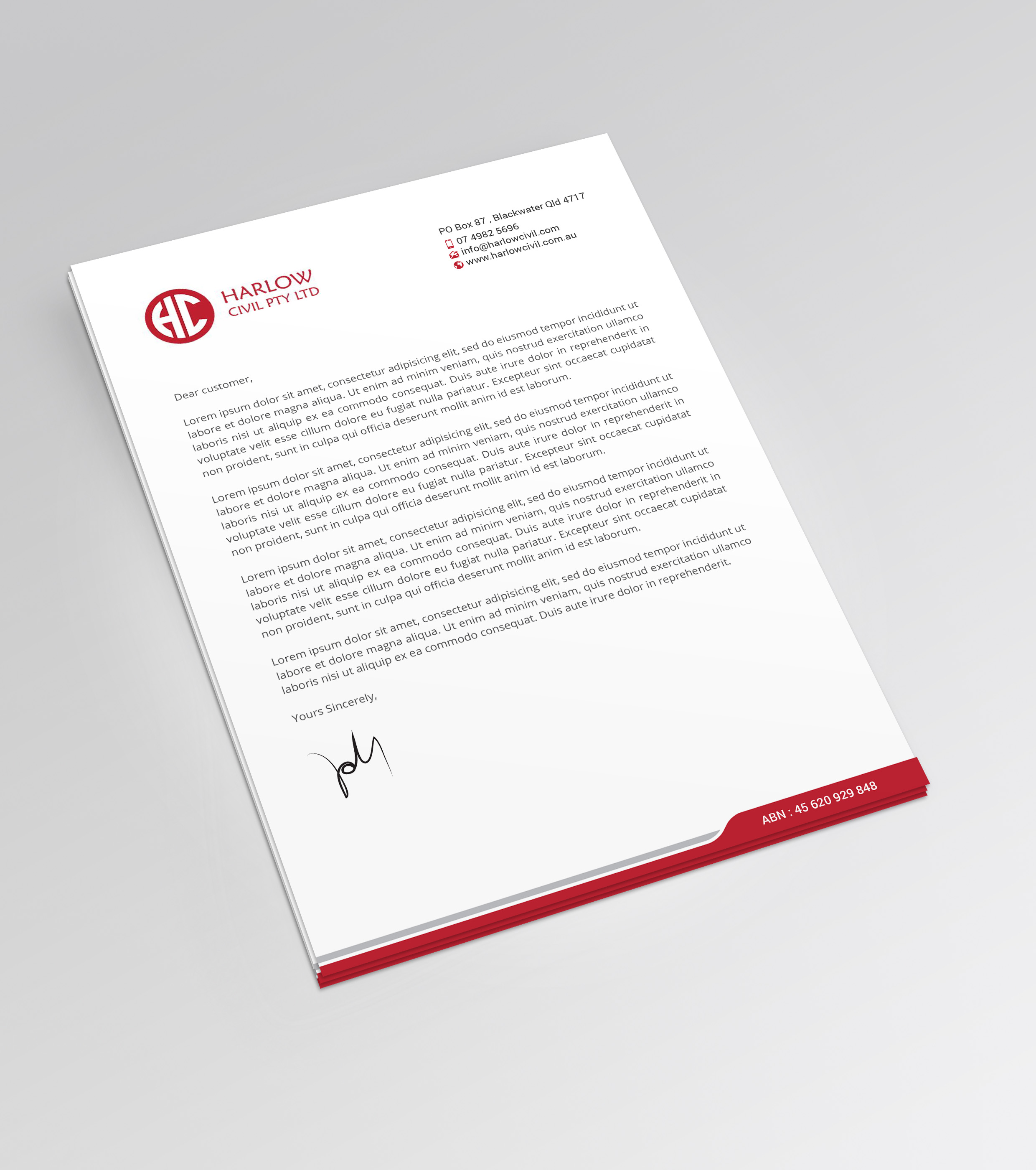 Letterhead Design by R.design for Harow Civil | Design #24337791