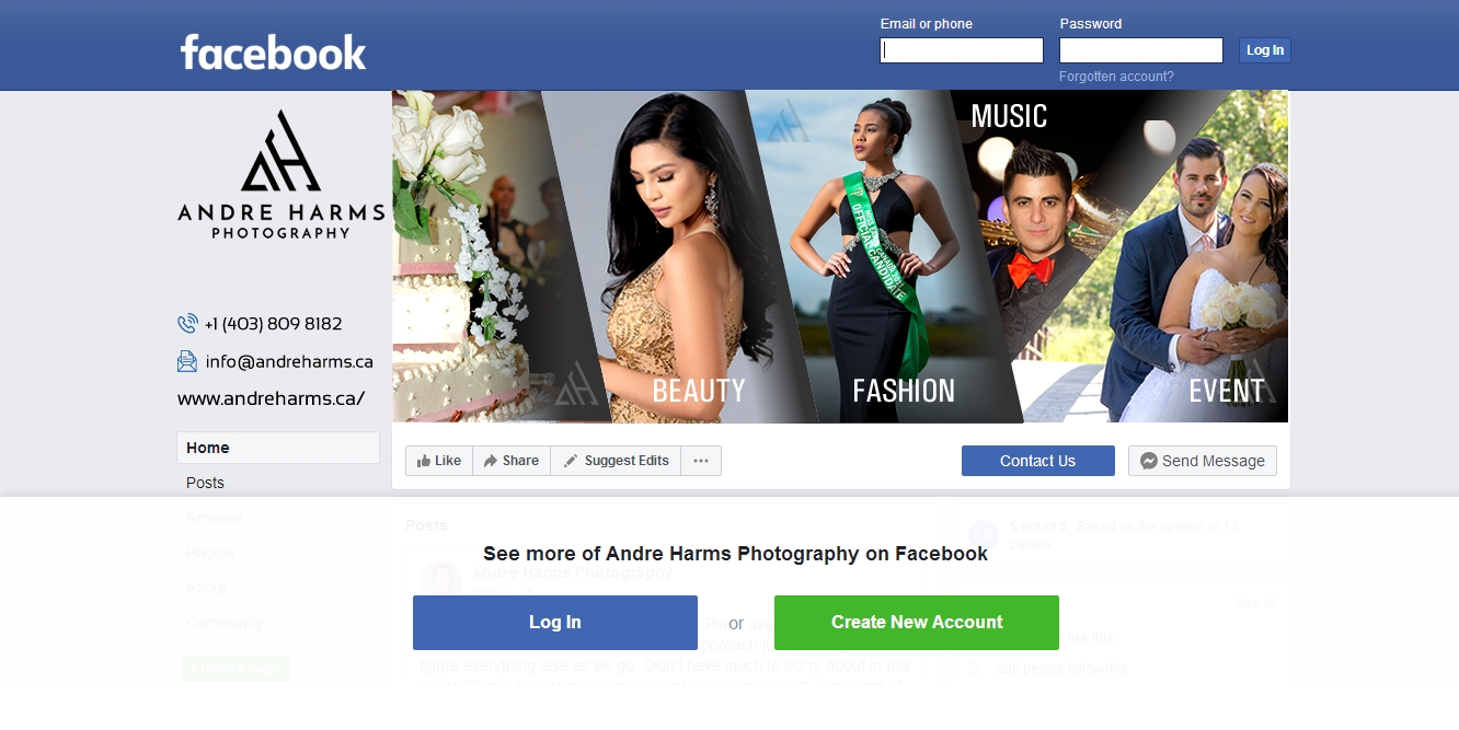Facebook Design by HarmiDesigning for Andre Harms Photography | Design #24400364