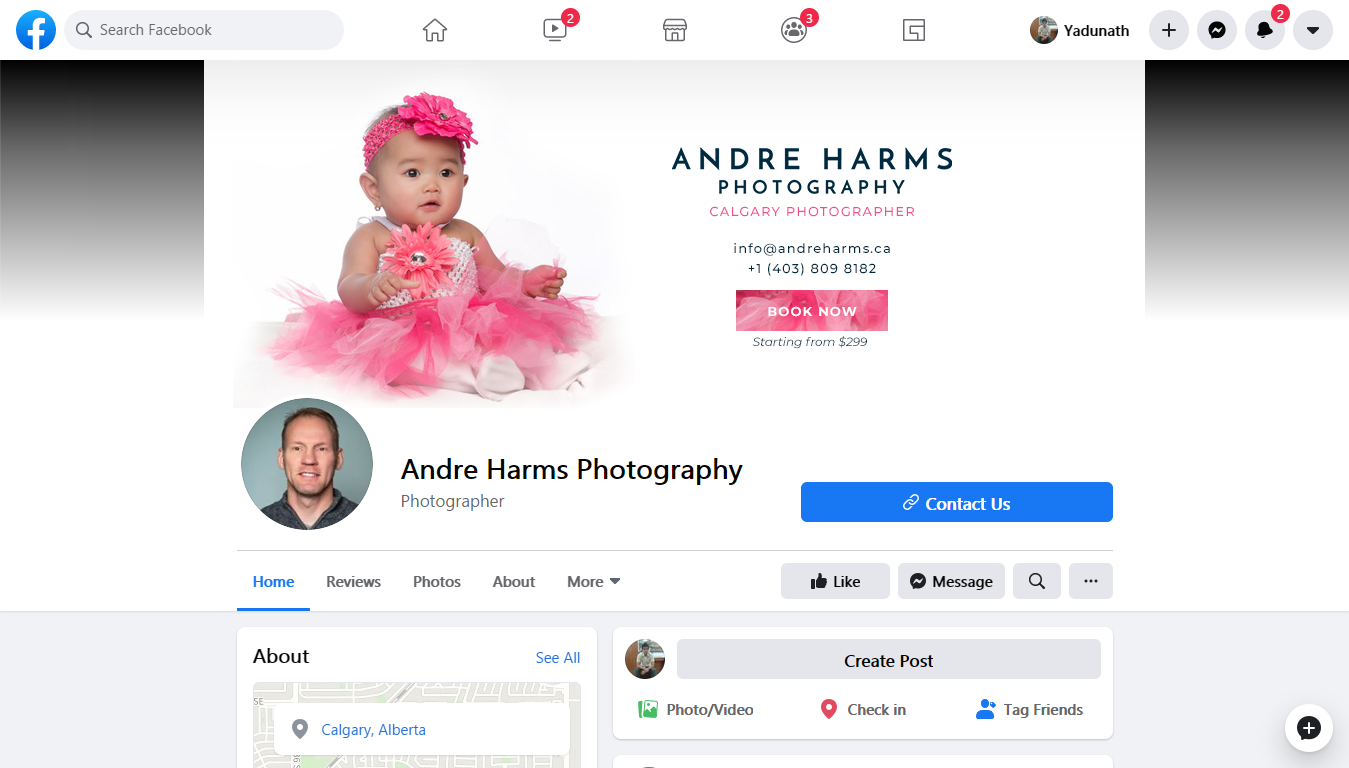 Facebook Design by yadunath for Andre Harms Photography | Design #24365086