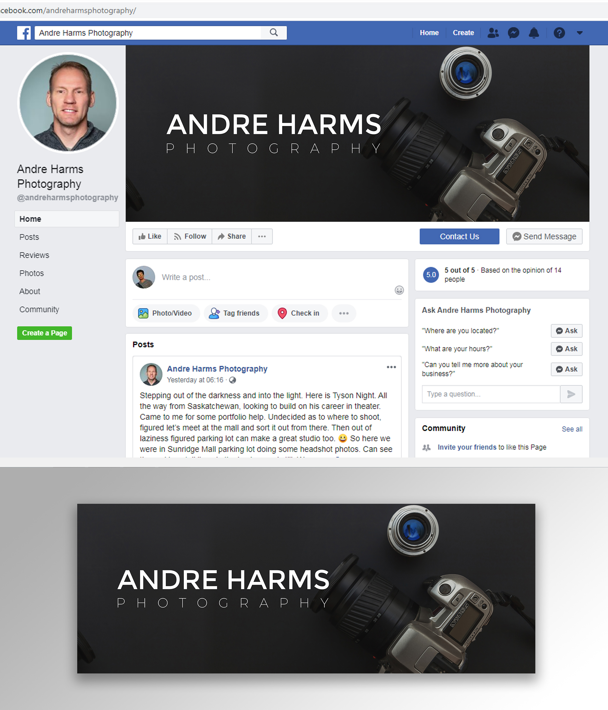 Facebook Design by ecorokerz for Andre Harms Photography | Design #24363312