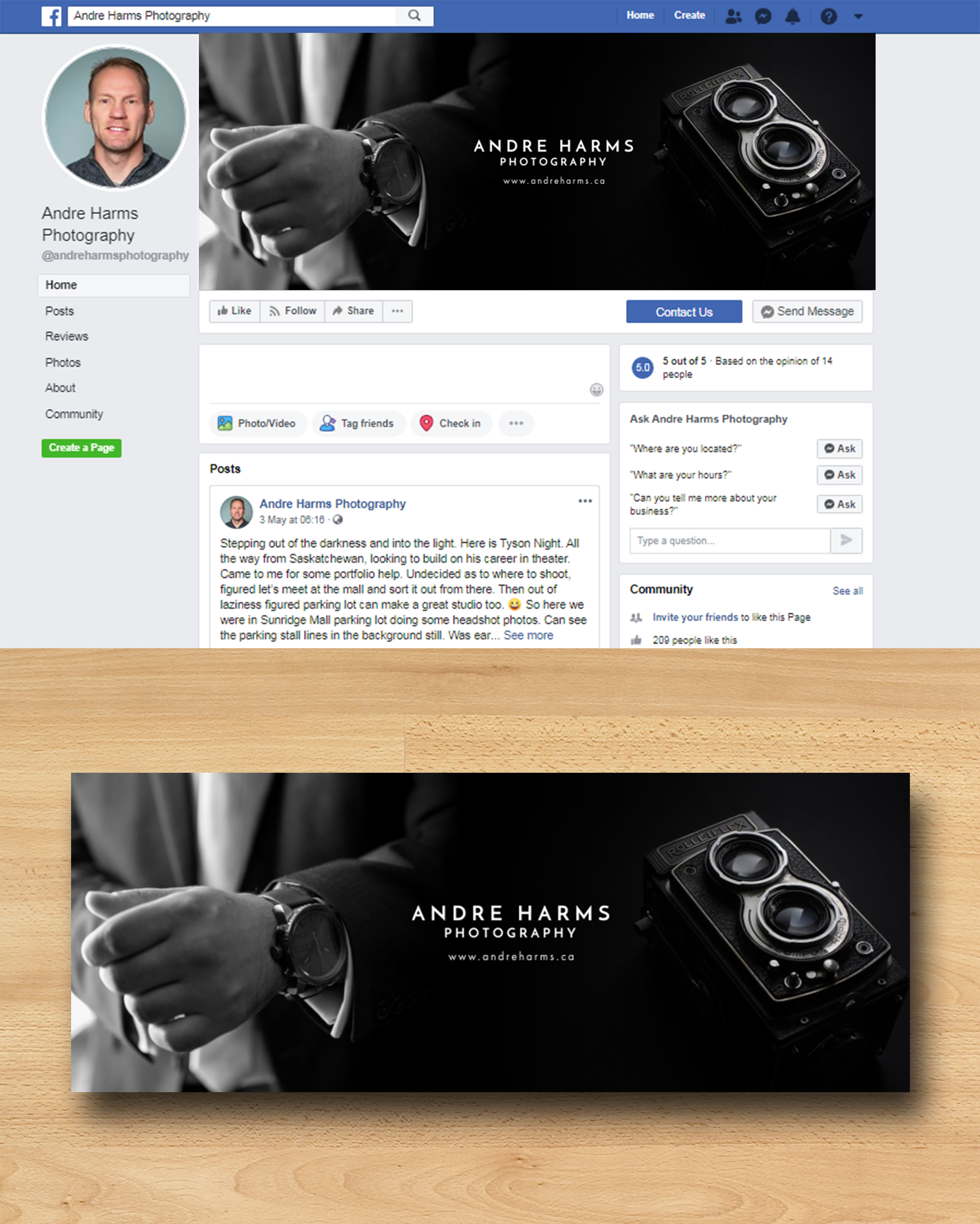 Facebook Design by ecorokerz for Andre Harms Photography | Design #24373581