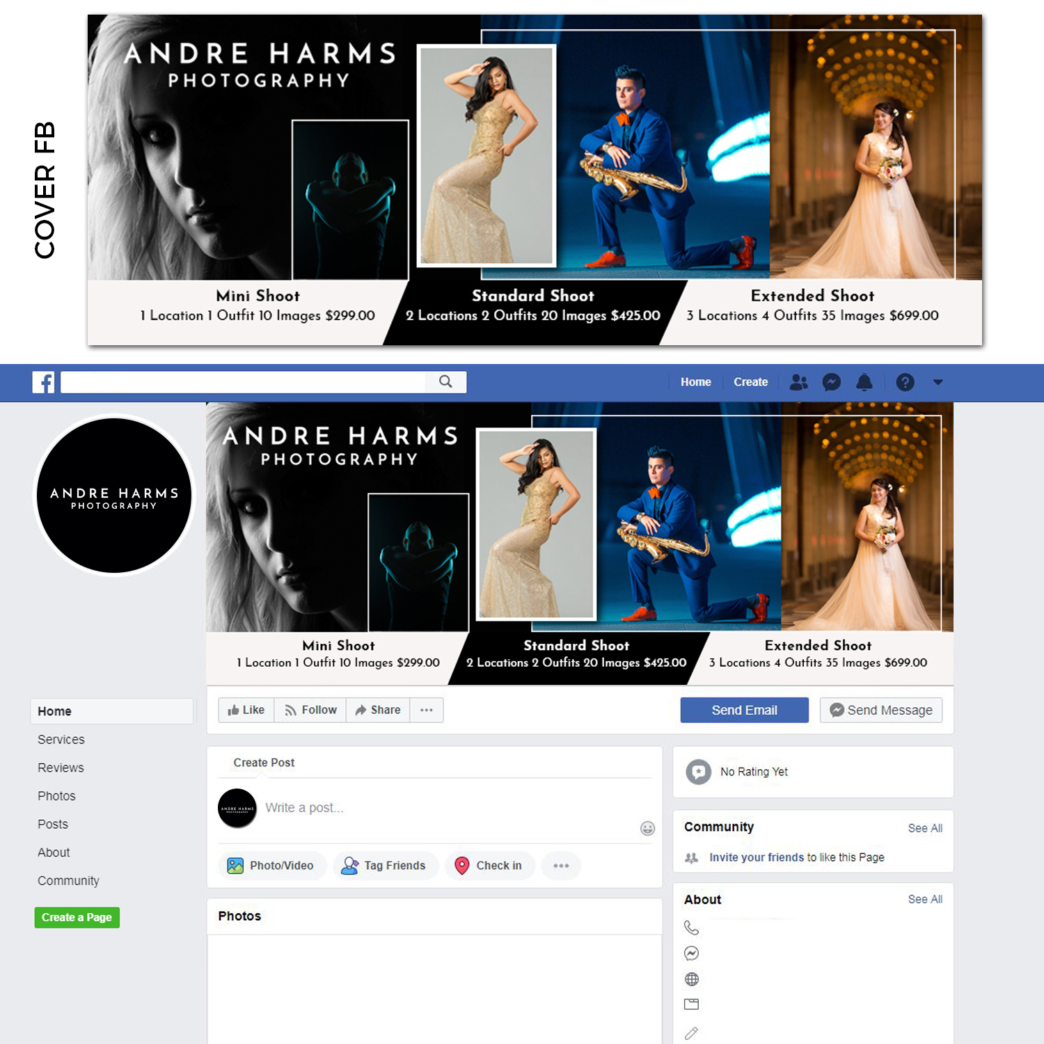 Facebook-Design von TSU Creations für Andre Harms Photography | Design #24364653