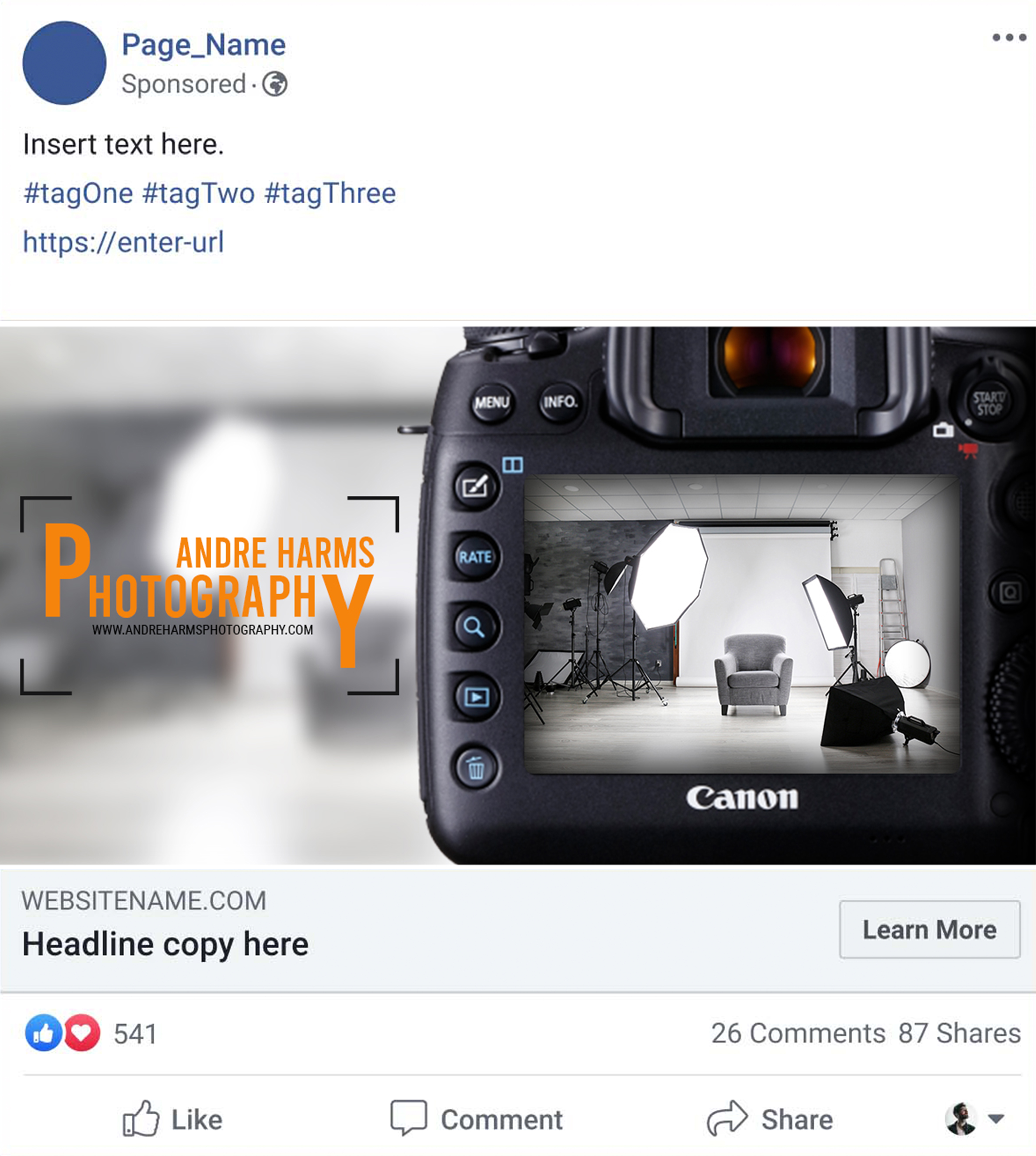 Facebook Design by SAI DESIGNS for Andre Harms Photography | Design #24393389