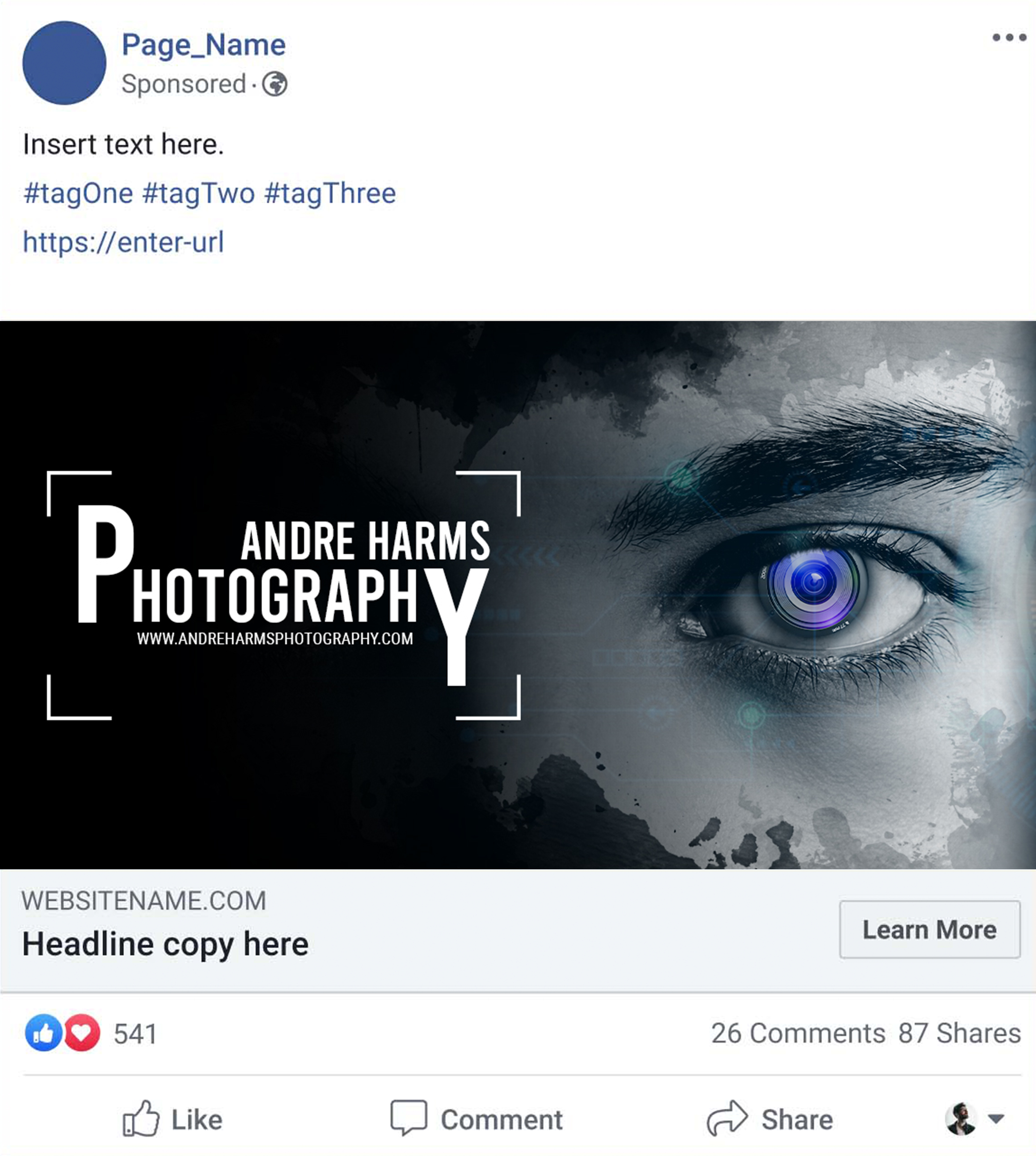 Facebook Design by SAI DESIGNS for Andre Harms Photography | Design #24393390