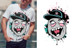 Stonehead Cannabis t shirt design 