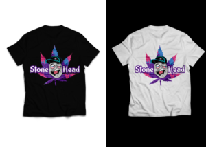 Stonehead Cannabis t shirt design  | T-Shirt-Design von Bear Studio