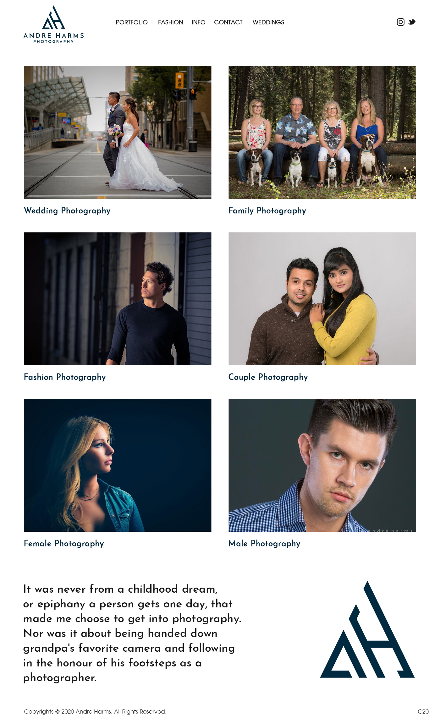 Squarespace Design by pb for Andre Harms Photography | Design #24376576