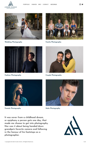Squarespace Design by pb for Andre Harms Photography | Design: #24376576