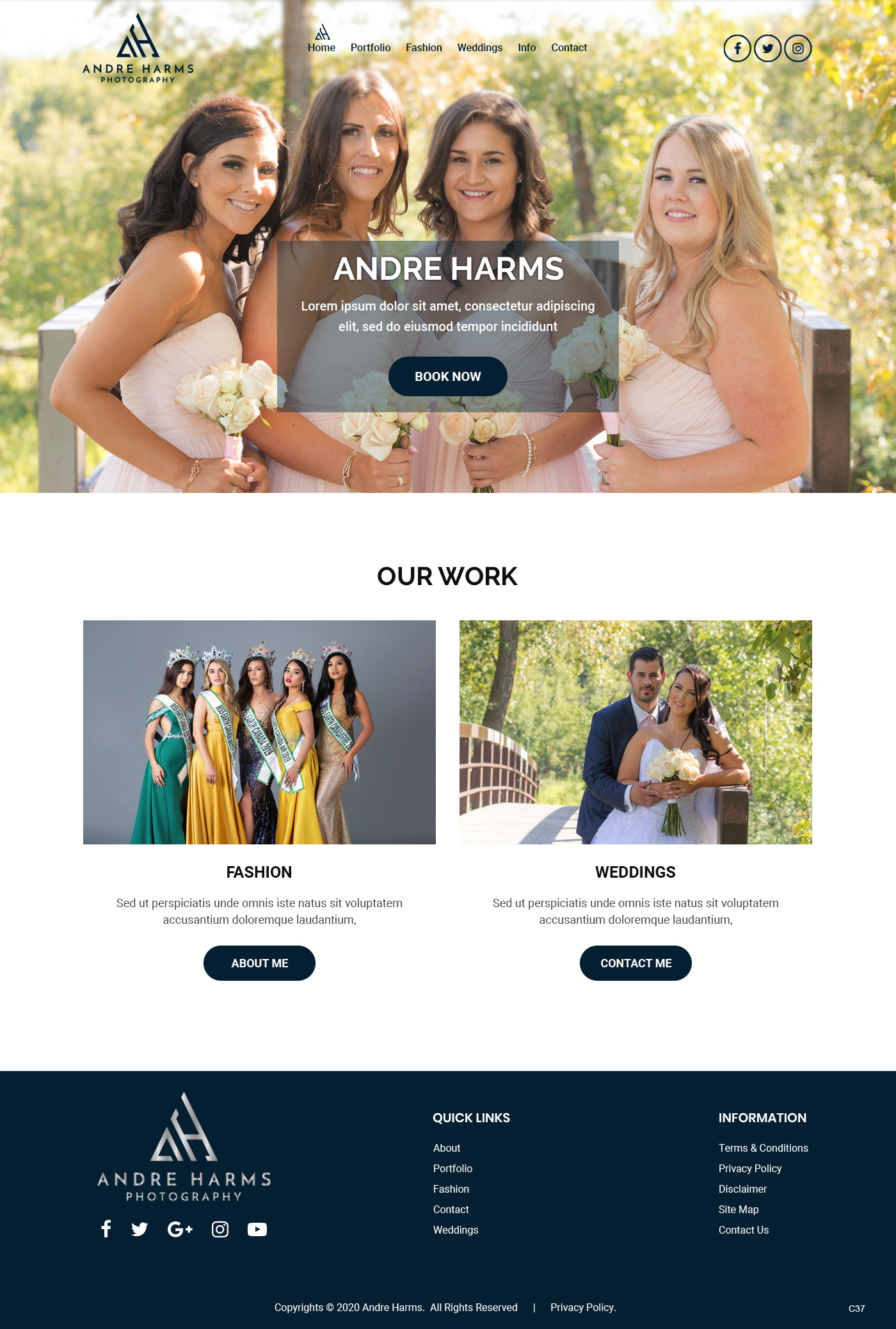 Diseño de Squarespace por pb para Andre Harms Photography | Diseño #24376585