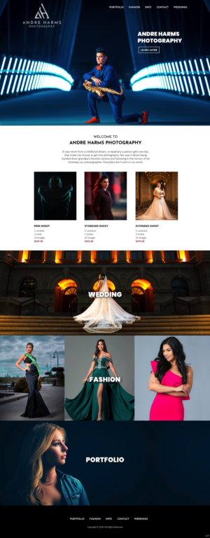 Squarespace Design by pb for Andre Harms Photography | Design: #24376600
