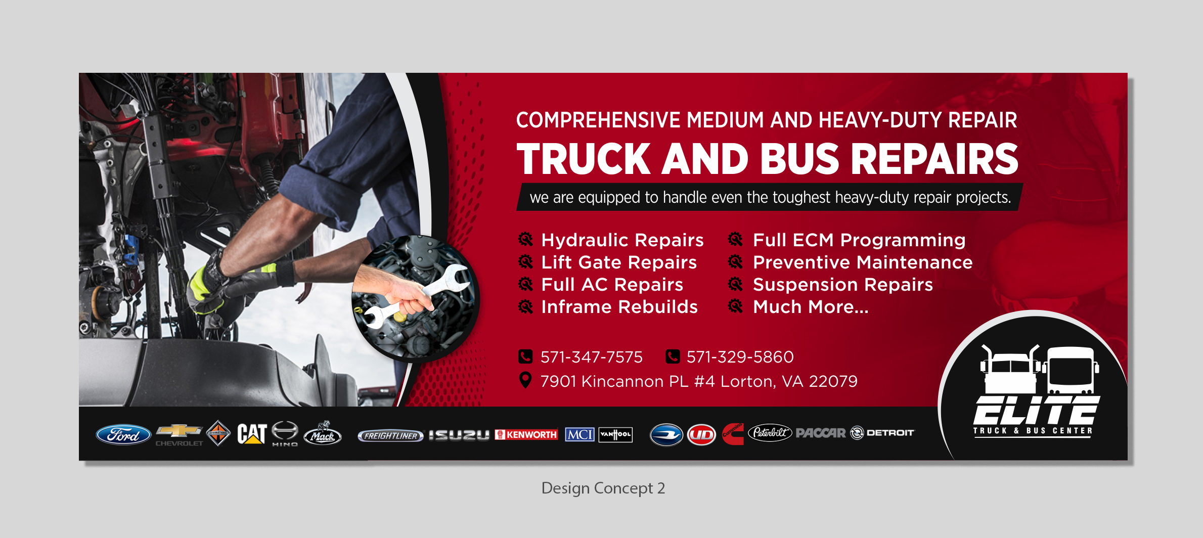 Diseño De Banner Publicitario por D Creative para Elite Truck & Bus Center | Diseño #24374397
