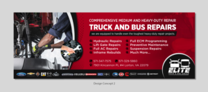 Banner Ad Design by D Creative for Elite Truck & Bus Center | Design: #24374397