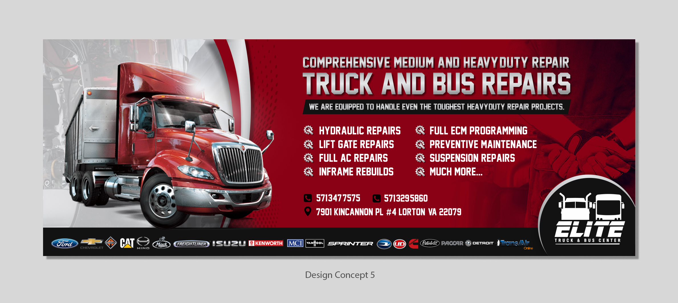 Diseño De Banner Publicitario por D Creative para Elite Truck & Bus Center | Diseño #24411874