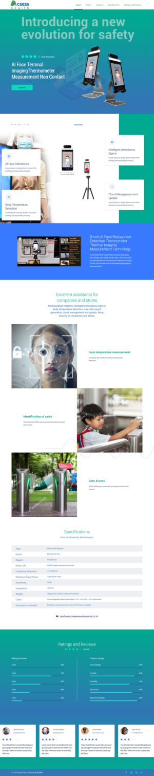 Landing page for exciting new product
