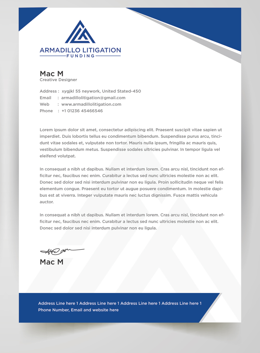 Letterhead Design by Best Design Hub for this project | Design #24403808