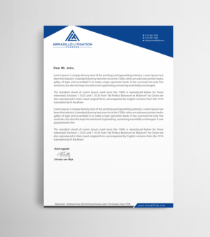 Armadillo Litigation Funding Letterhead & Document Template | Design En-Tête par Infinitive Technology