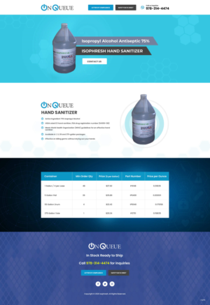Isophresh Hand Sanitizer One Page Website | Diseño Web por pentaxial