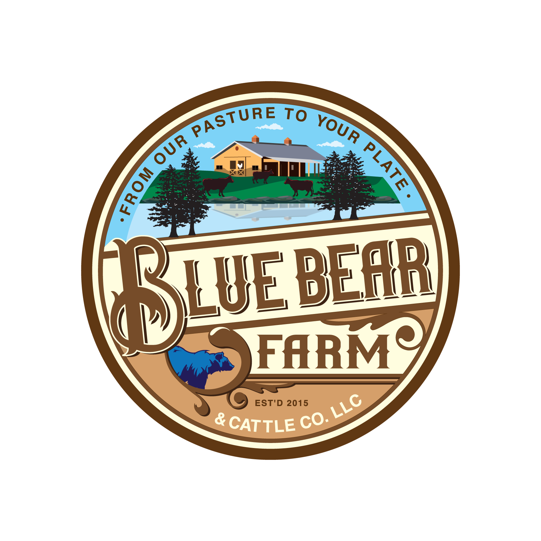 Design de Logo par Dennis Jackson Design pour Blue Bear Farm & Cattle Co.  | Design #24454754