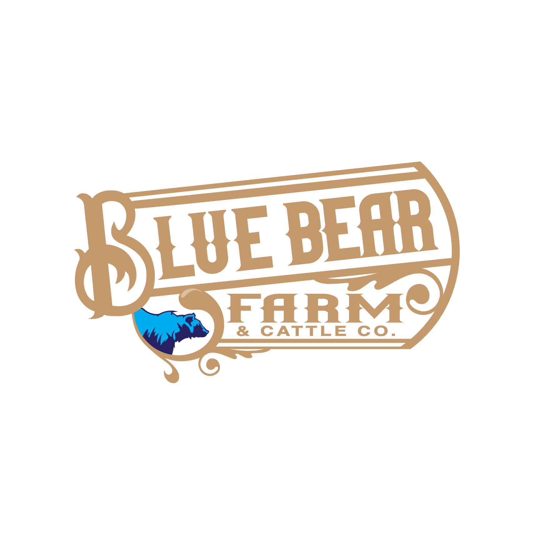 Logo Design by Dennis Jackson Design for Blue Bear Farm & Cattle Co.  | Design #24455239
