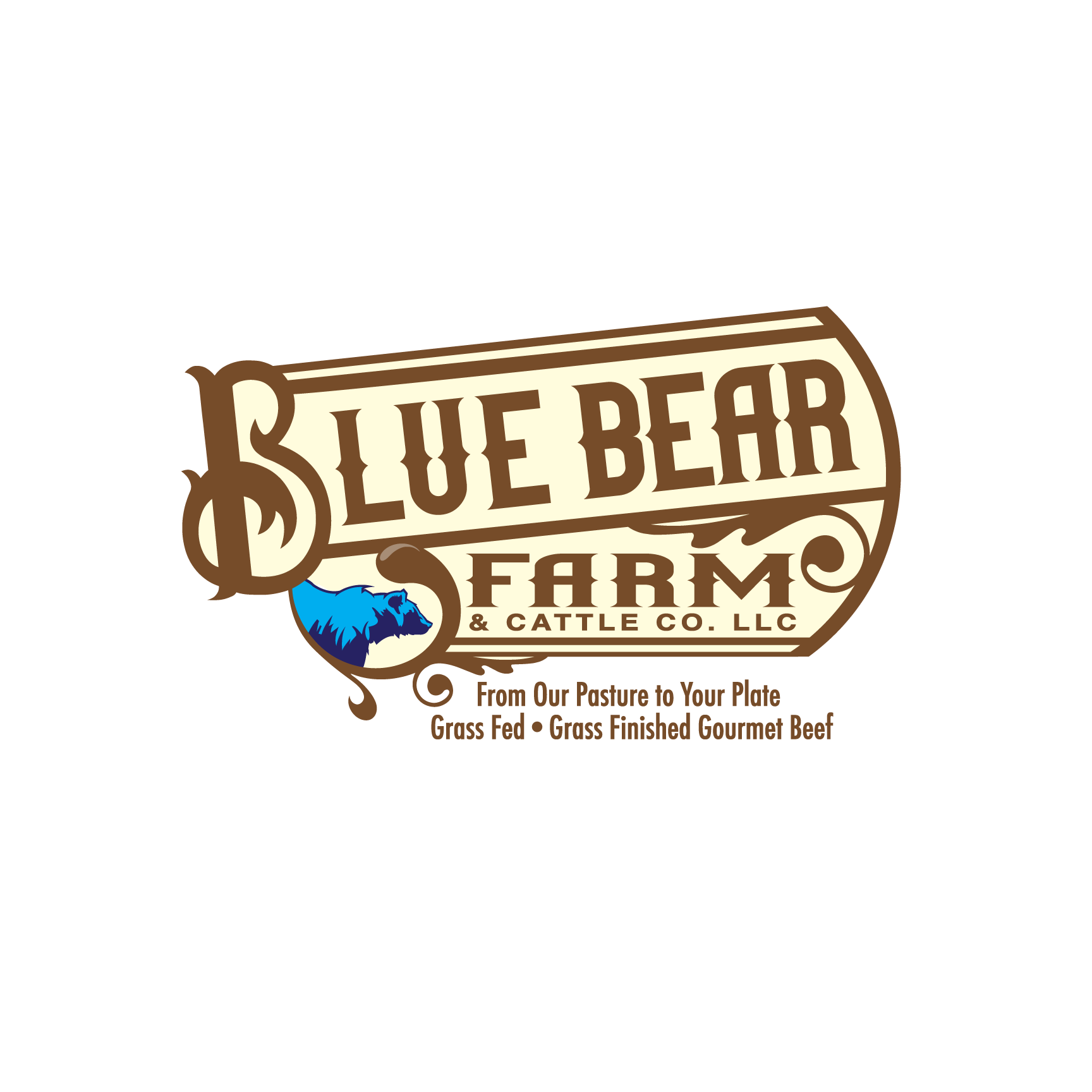 Logo Design by Dennis Jackson Design for Blue Bear Farm & Cattle Co.  | Design #24464500