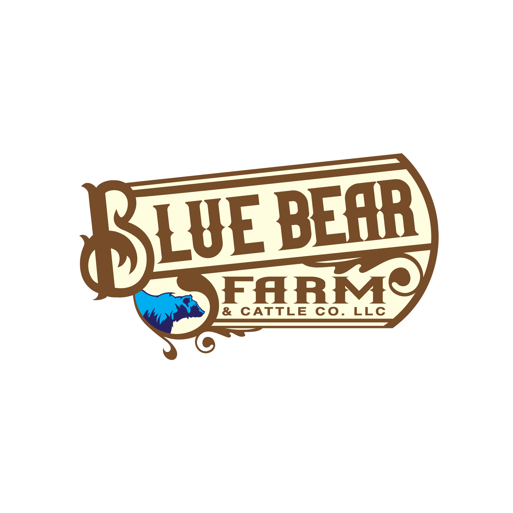 Logo Design by Dennis Jackson Design for Blue Bear Farm & Cattle Co.  | Design #24464527