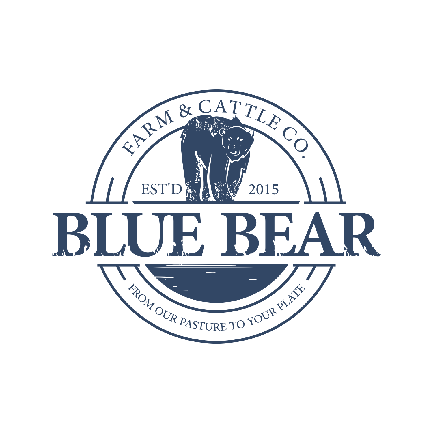 Logo Design by ThiagoB for Blue Bear Farm & Cattle Co.  | Design #24385037