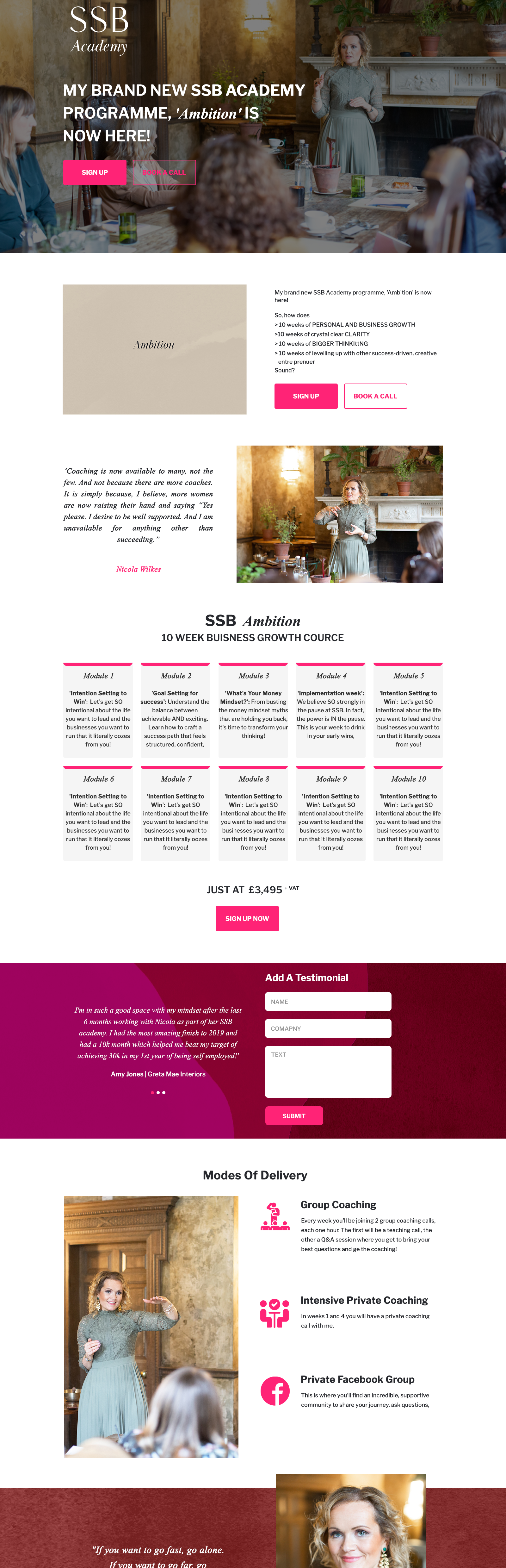 Landing Page Design by Aman60 for Nicola J Wilkes Ltd | Design #24409296