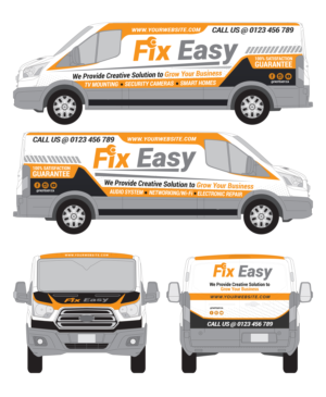 Vehicle Wrap [Fix Easy] (Smart Home, Installation, Repair Industry) | Graphic Design by SAI DESIGNS