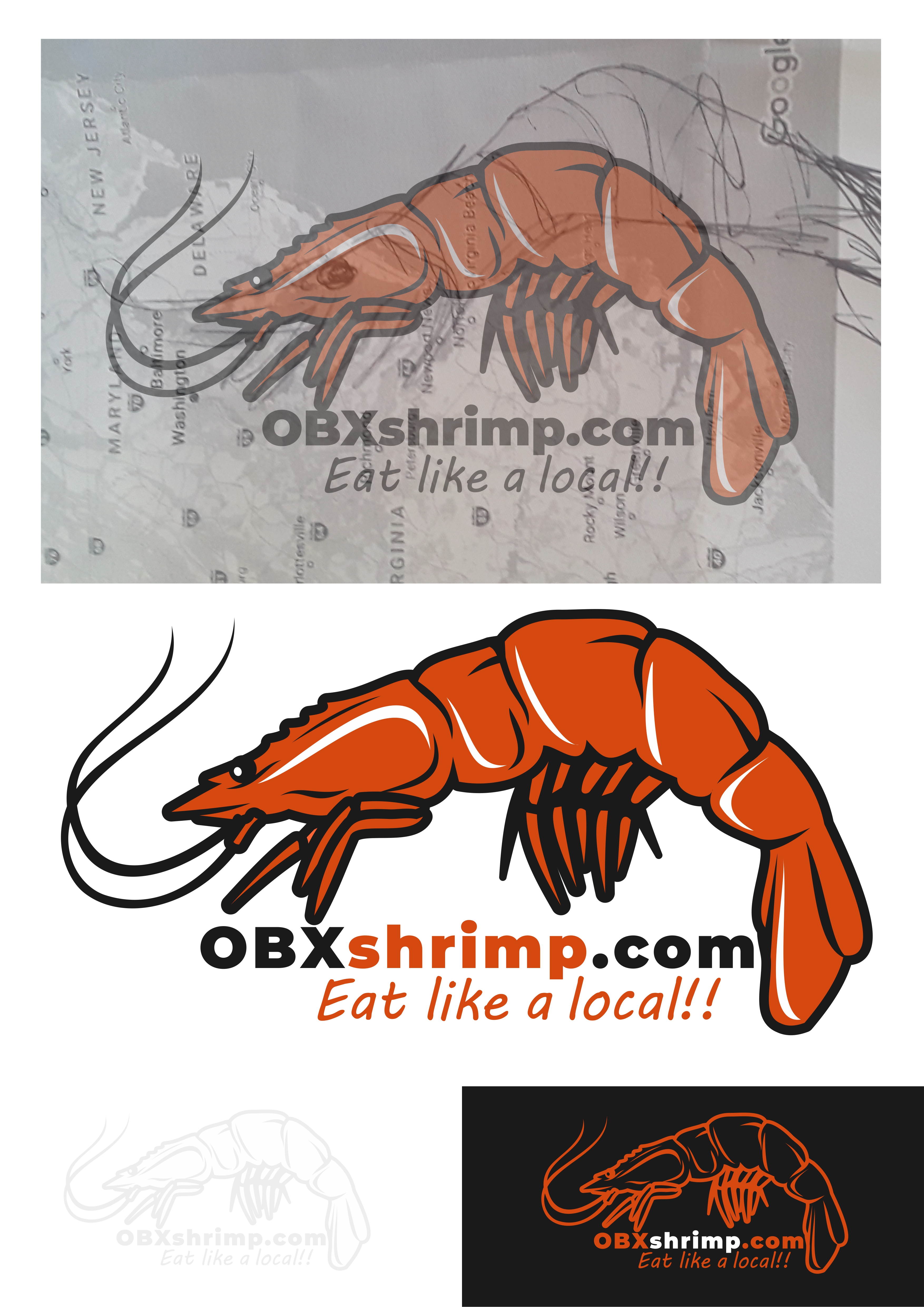 Logo Design by adjeiiBlack for OBX Shrimp  | Design #24397952
