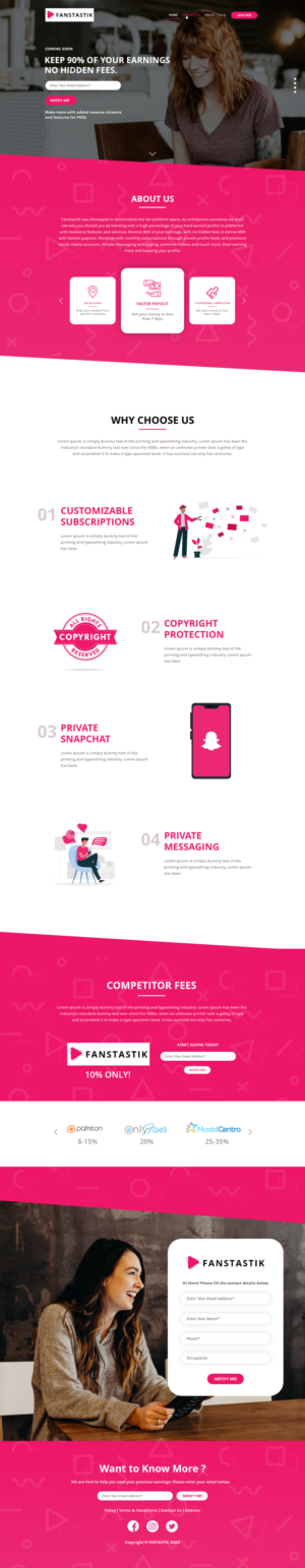 Landing Page Design by Cynor Designs