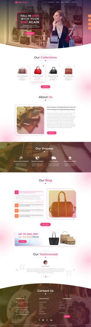 Design an Elegant Handbag Brand website | Diseño Web por ArtBeat Technology
