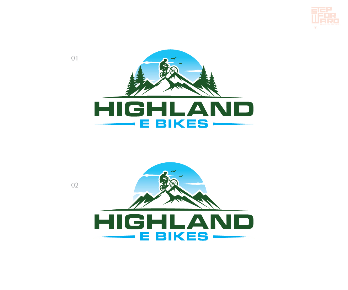 Logo Design by step forward 2 for Highland E Bikes | Design #24401991