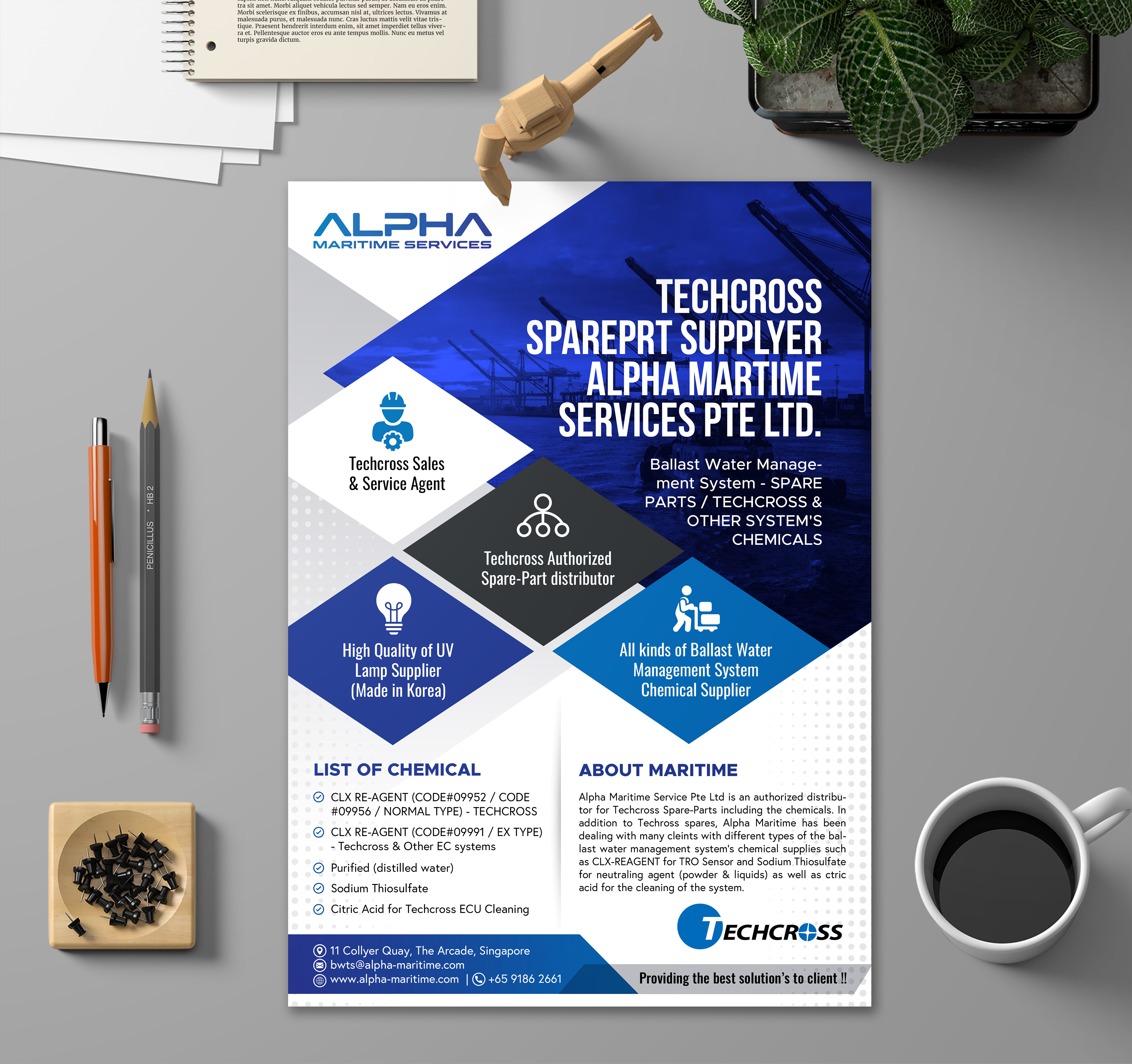 Flyer Design by Feeling Happy for Alpha Maritime Services | Design #24411941