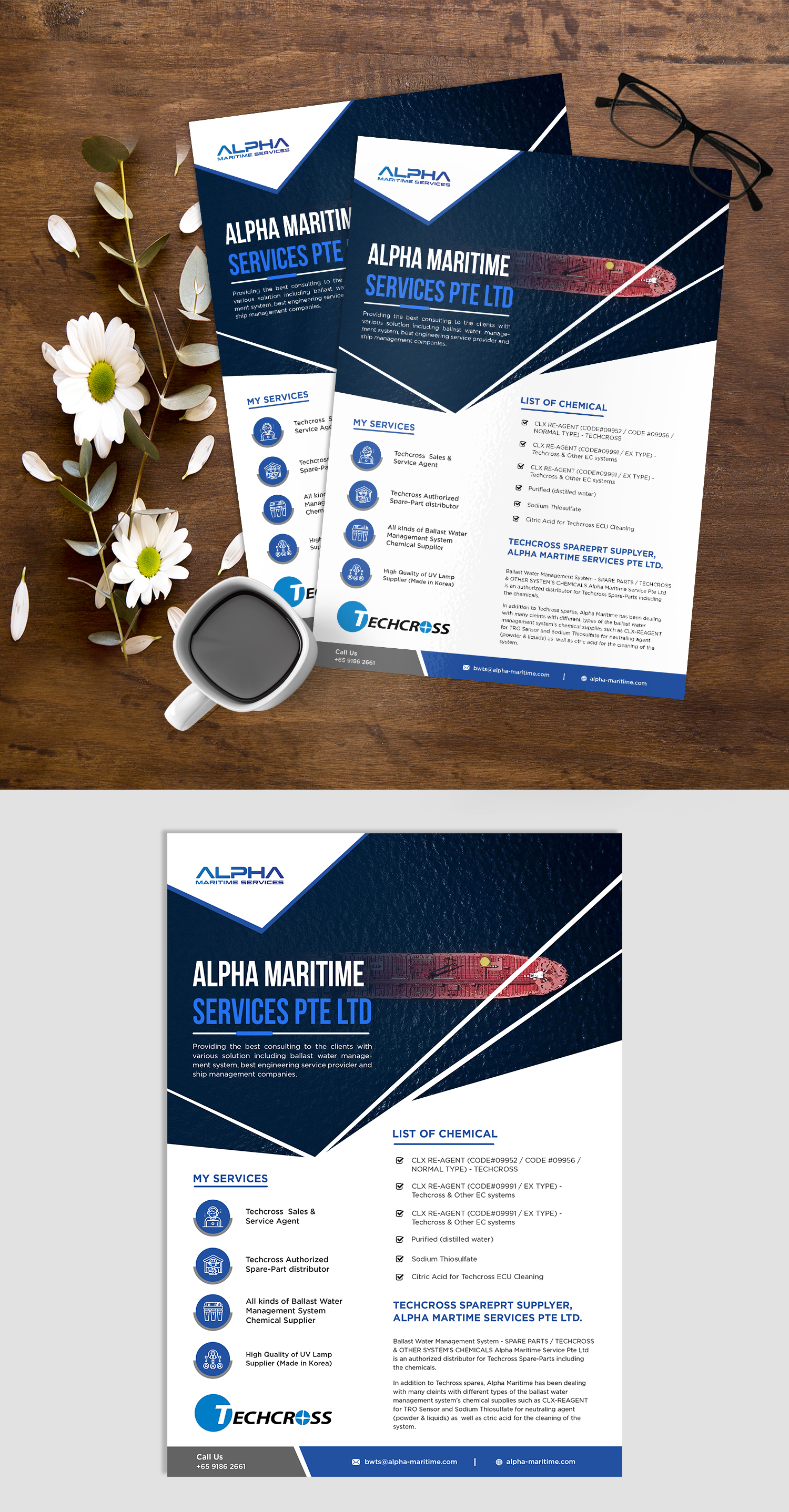 Design de Flyer par ZeneFashions pour Alpha Maritime Services | Design #24415094