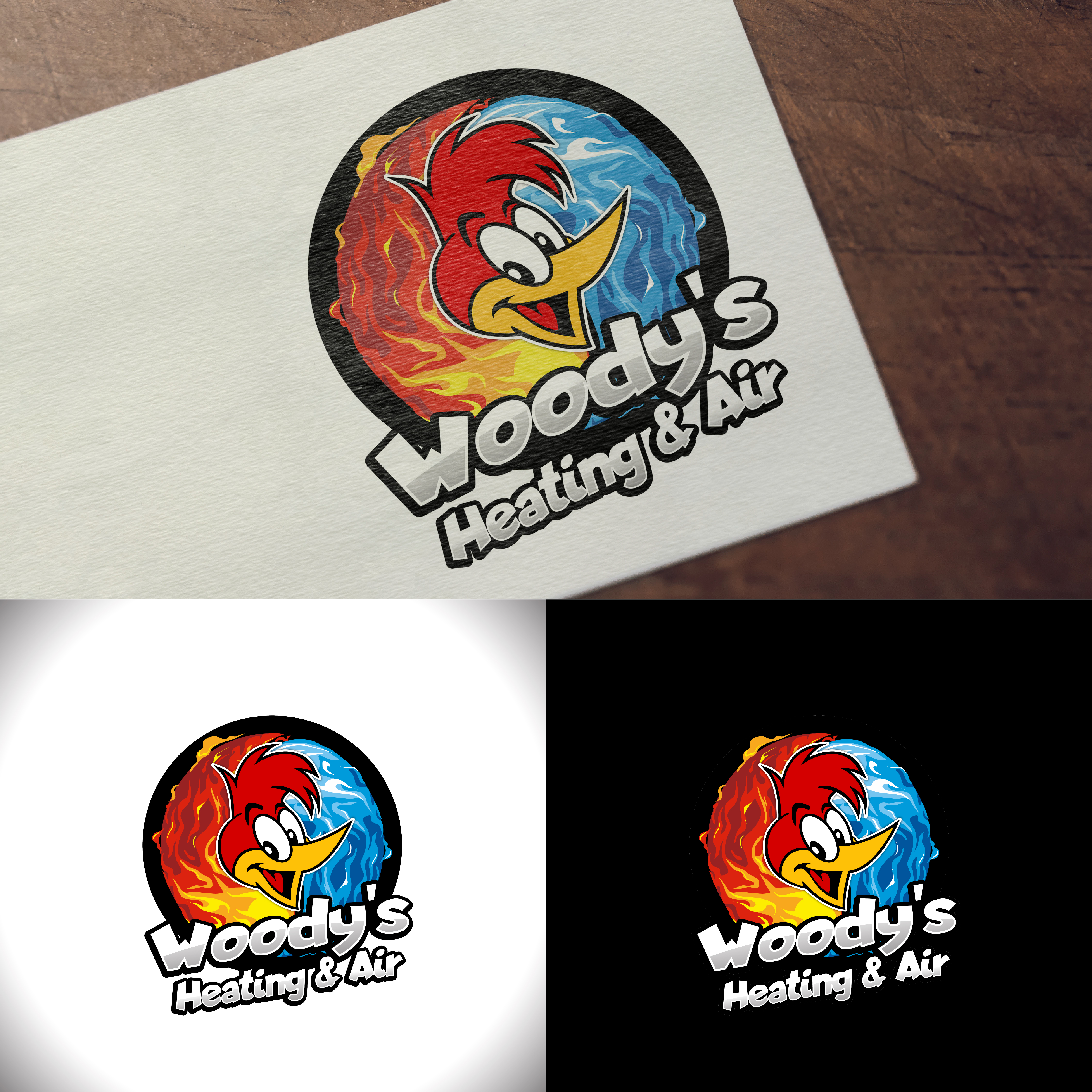 Logo Design by JPGA Projects for Woody's Heating & Air Conditioning LLC | Design #24417200
