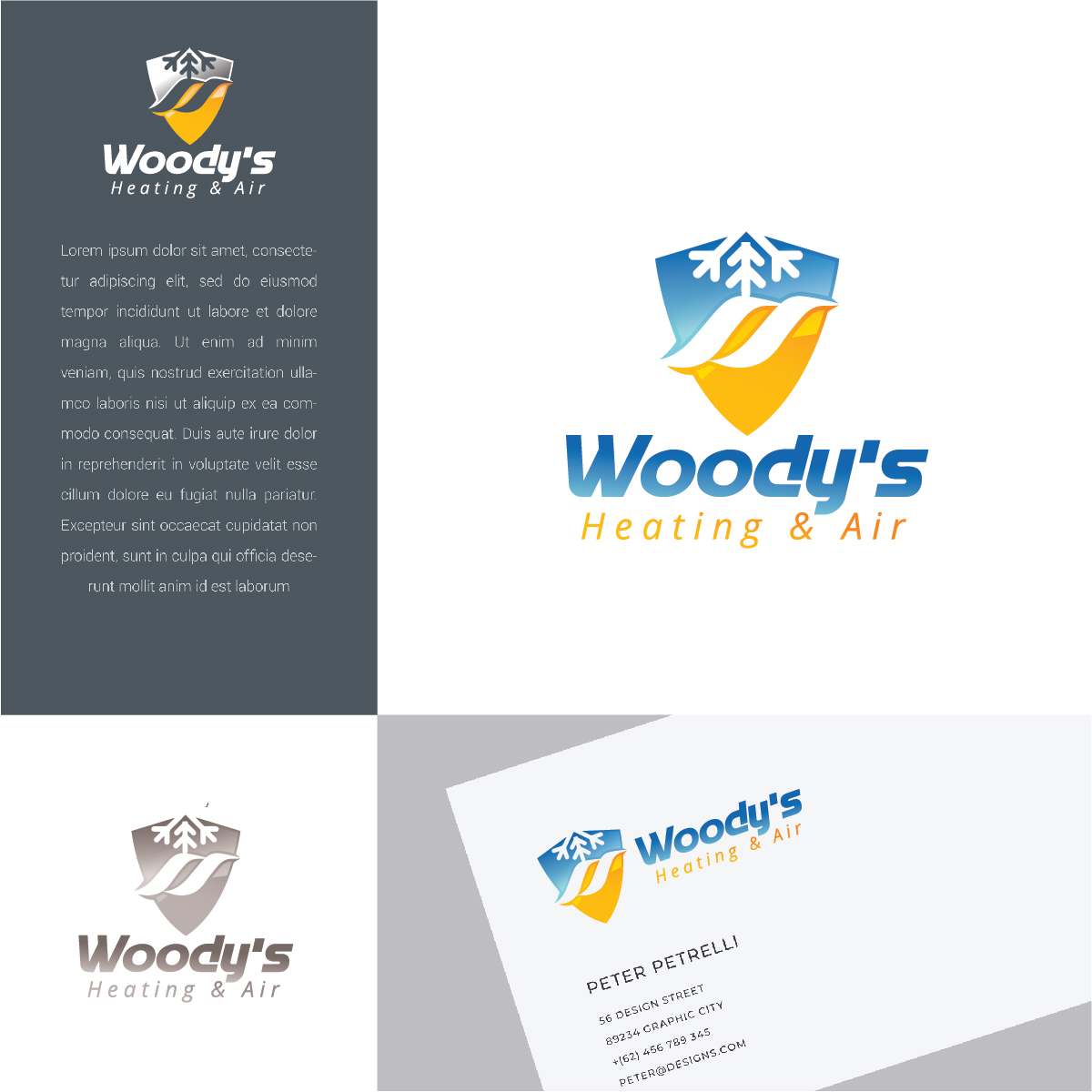 Diseño de Logo por Owltive para Woody's Heating & Air Conditioning LLC | Diseño #24415309