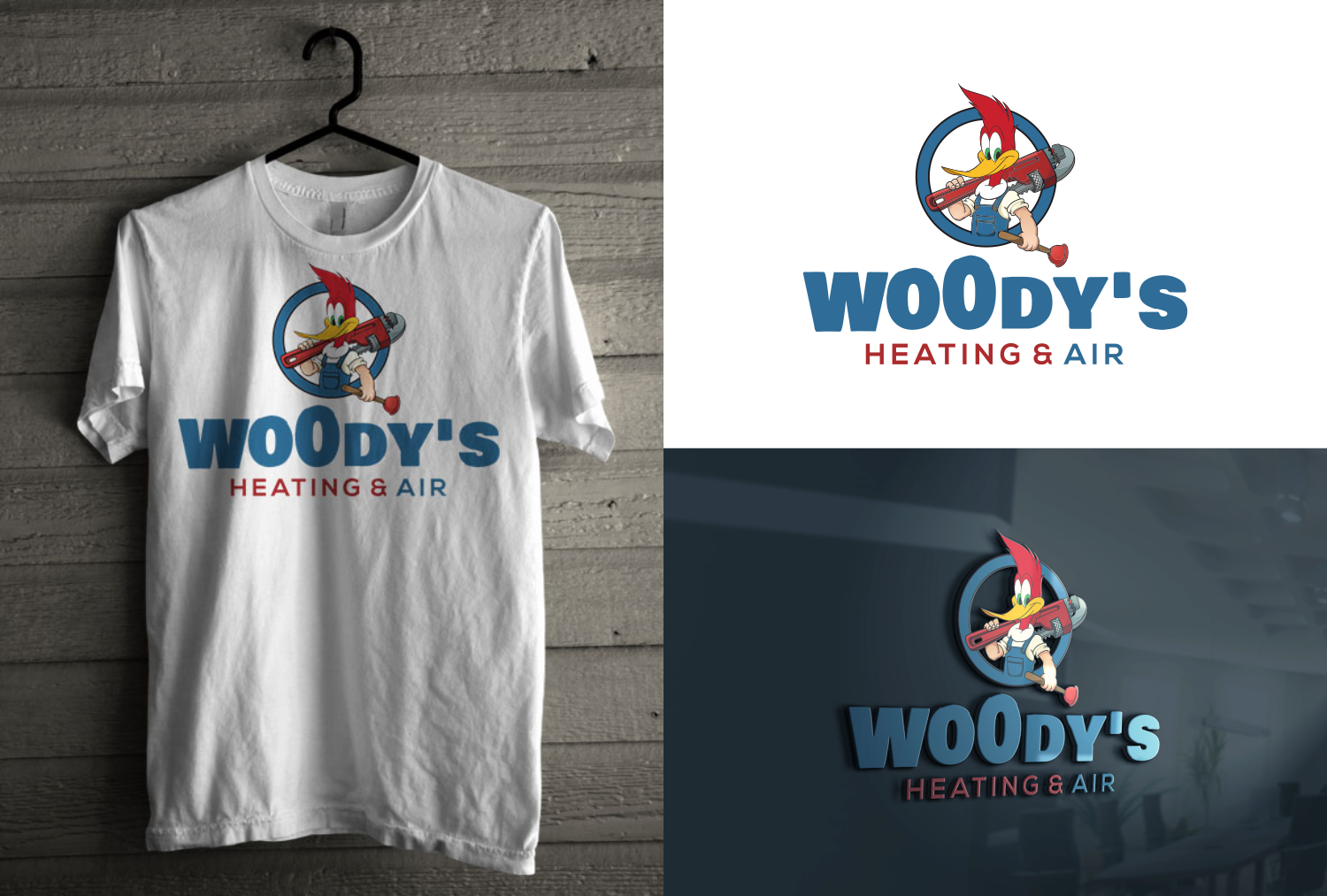 Logo-Design von DarmoRebi für Woody's Heating & Air Conditioning LLC | Design #24410872