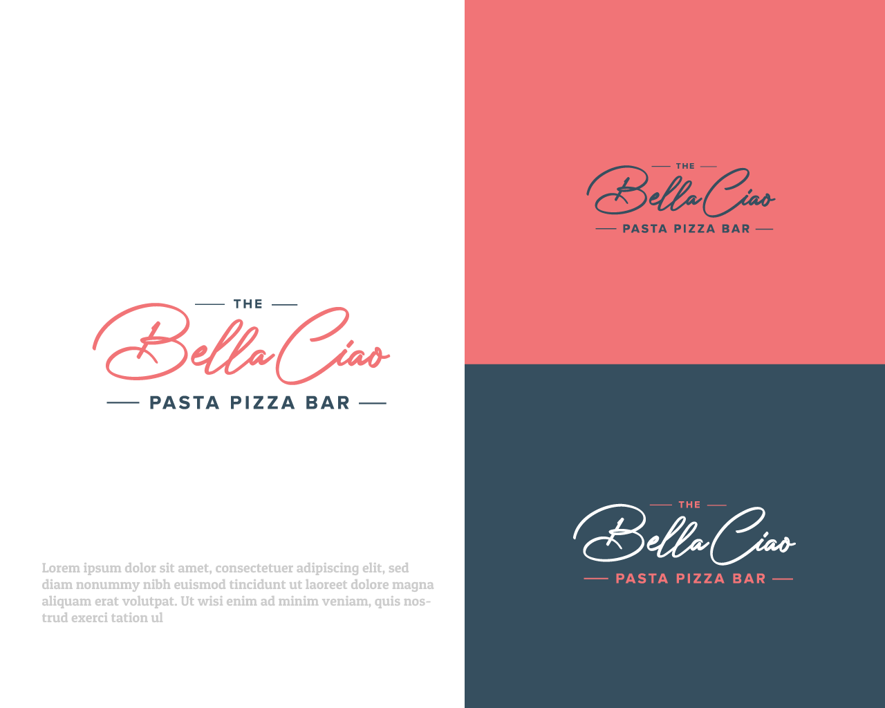 Playful, Personable Logo Design for The Bella Ciao Pasta Pizza Bar by