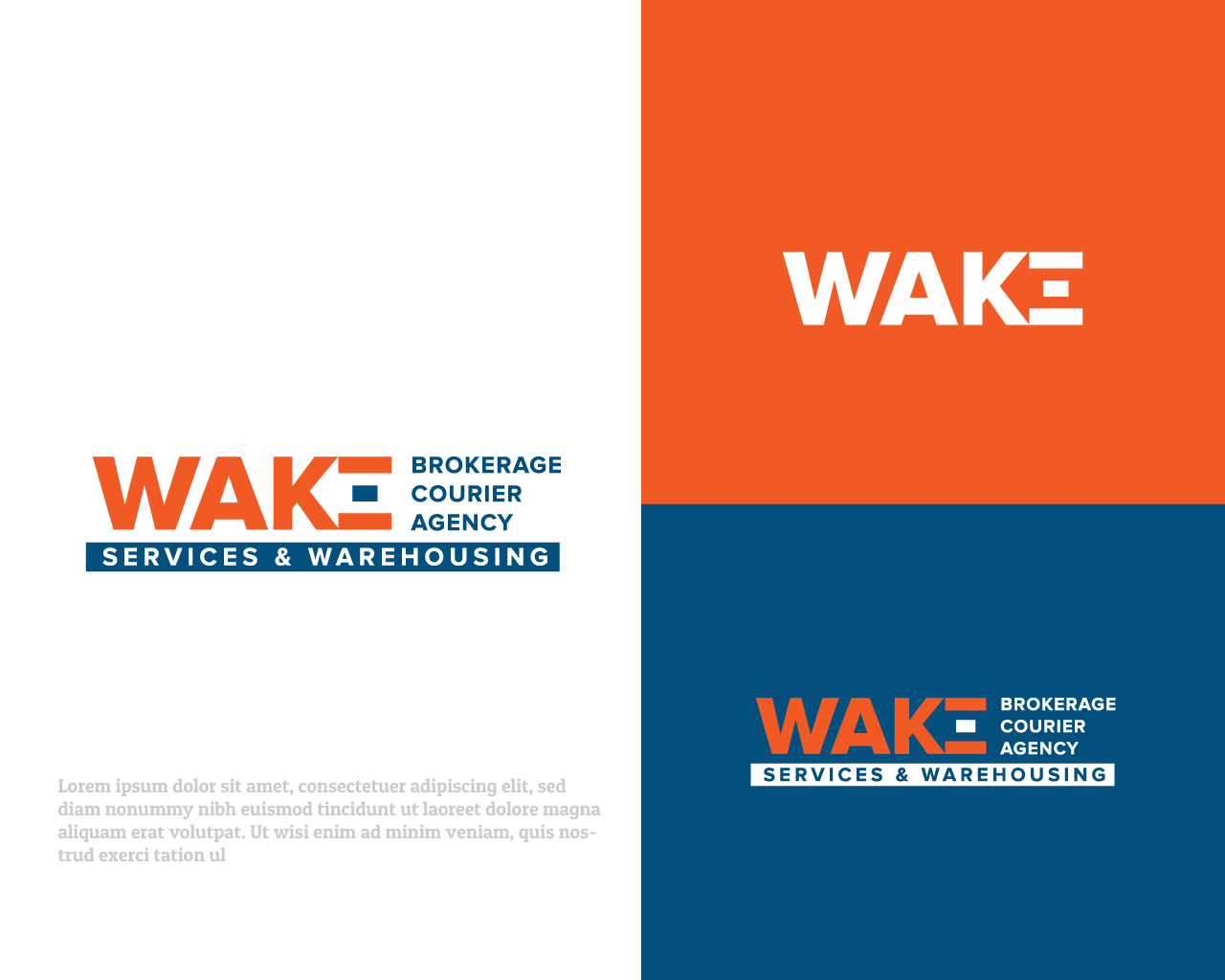 Logo Design by Ak4li™ for WAKE Brokerage Courier/Agency Services & Warehousing | Design #24429798